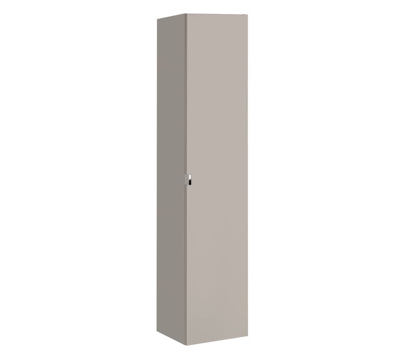 Colonne, Armoire Haute De Rangement 1 Porte 2 Tiroirs En Gris Argile Pour Salle De Bain Ou Intérieur