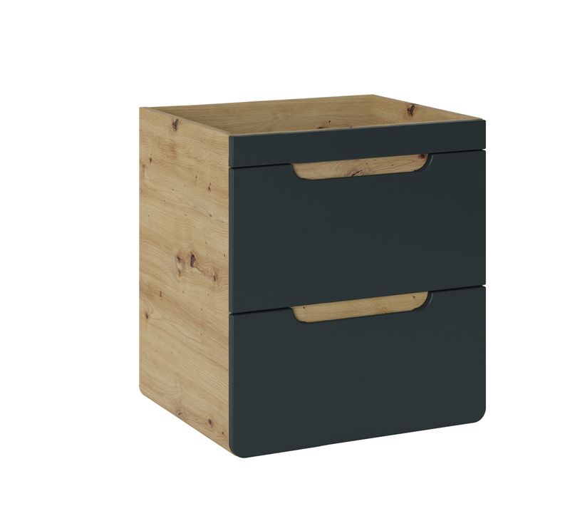 Meuble Sous Lavabo 50 cm 2 Tiroirs – Design Contemporain Bicolore