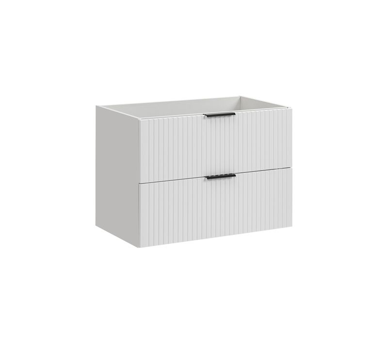 Meuble Sous Lavabo 80 Cm 2 Tiroirs Adel White, Design élégant Et Fonctionnel