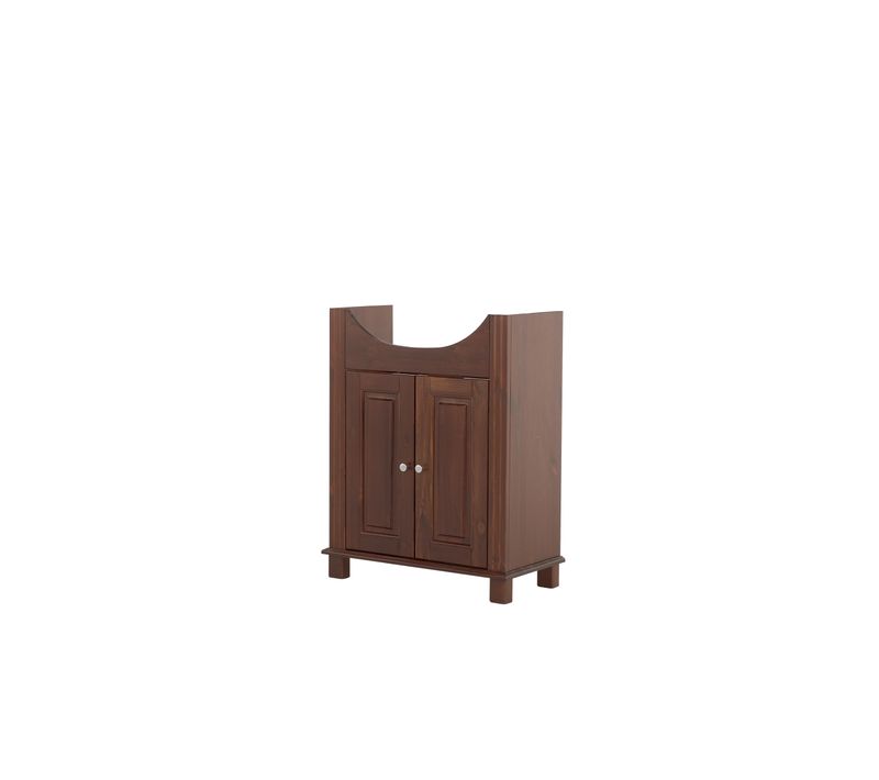 Meuble Sous Lavabo 65 cm 2 Portes En Bois Naturel Style Chaleureux Et Pratique