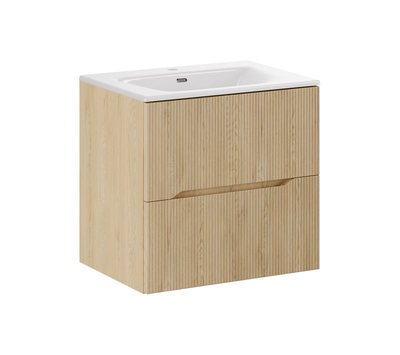 Meuble De Salle De Bain 60 cm Avec Vasque Sky, Design Pratique Et Moderne