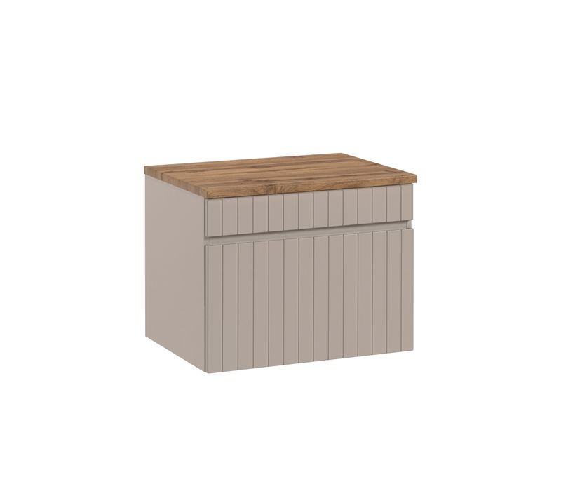 Meuble De Salle De Bain 60 cm Iconic Cashmere Avec Plan Chêne Coast Evoke