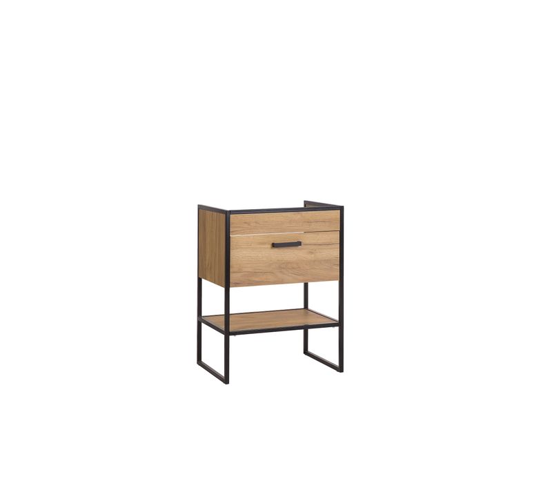 Meuble Lavabo 60 Cm 1 Tiroir Chêne Golden Craft Pour Salle De Bain Moderne Et Spacieux