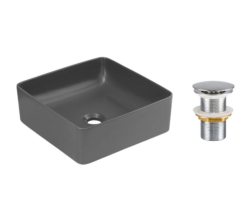 Lavabo Carré 40×40 Cm Avec Bonde Clic-clac Intégrée