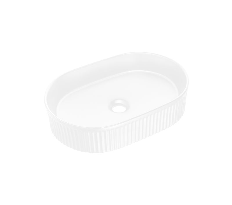 Vasque à Poser Céramique Blanc Brillant 48x32,5 Cm Design Moderne Pour Salle De Bain