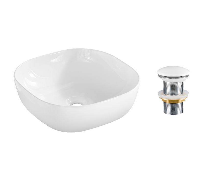 Lavabo Carré 40×40 Cm Avec Bonde Clic-clac Pratique