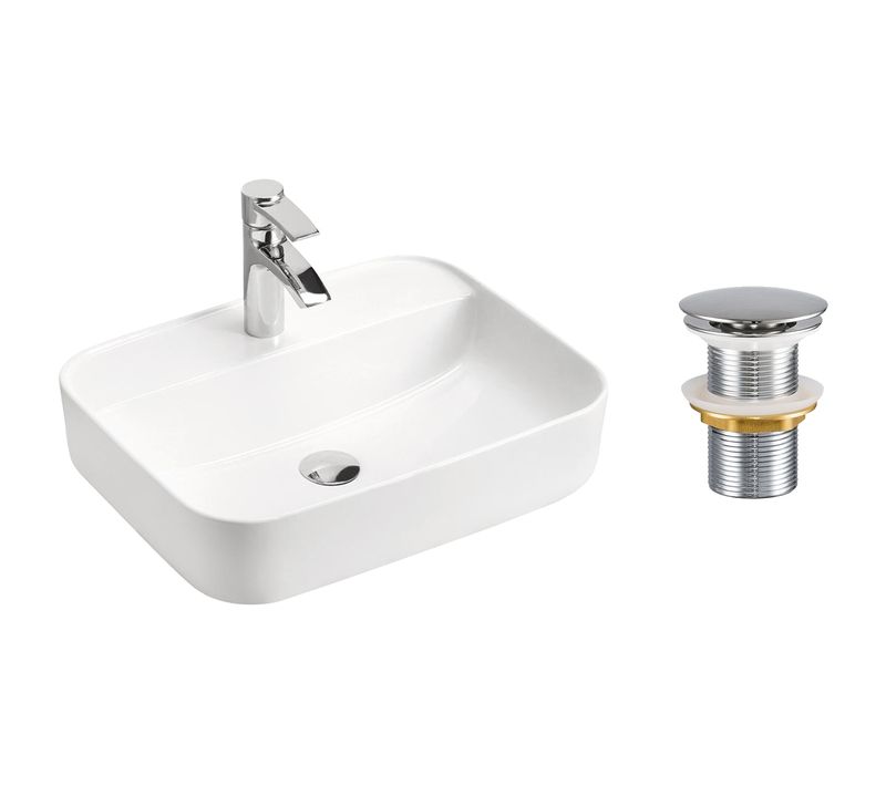 Lavabo 40×50 Cm Avec Bonde Clic-clac Intégrée