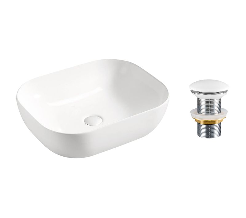 Lavabo 40×50 Cm Avec Bonde Clic-clac Et Design Contemporain