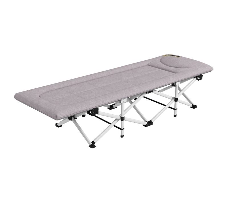 Lit De Camp Pliable 200x65x42 Cm Avec Housse De Transport Et Coussin Intégré