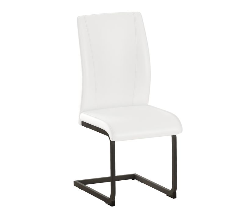 Lot De 2 Chaises De Salle à Manger En Simili Cuir Blanc, Design Ergonomique Et Confortable