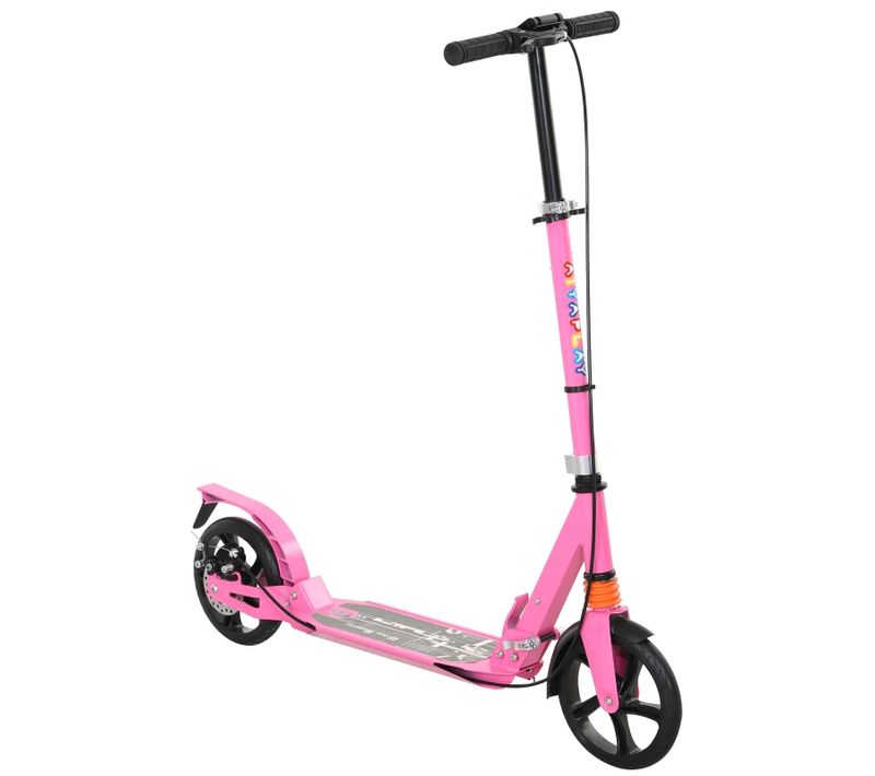 Trottinette Enfant Pliable Rose Avec Guidon Réglable Et Double Frein 6-12 Ans