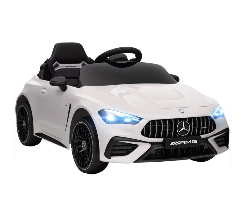 Voiture électrique Enfant 12v Design Mercedes Blanche Avec Télécommande, LED Et Musique 3-6 Ans
