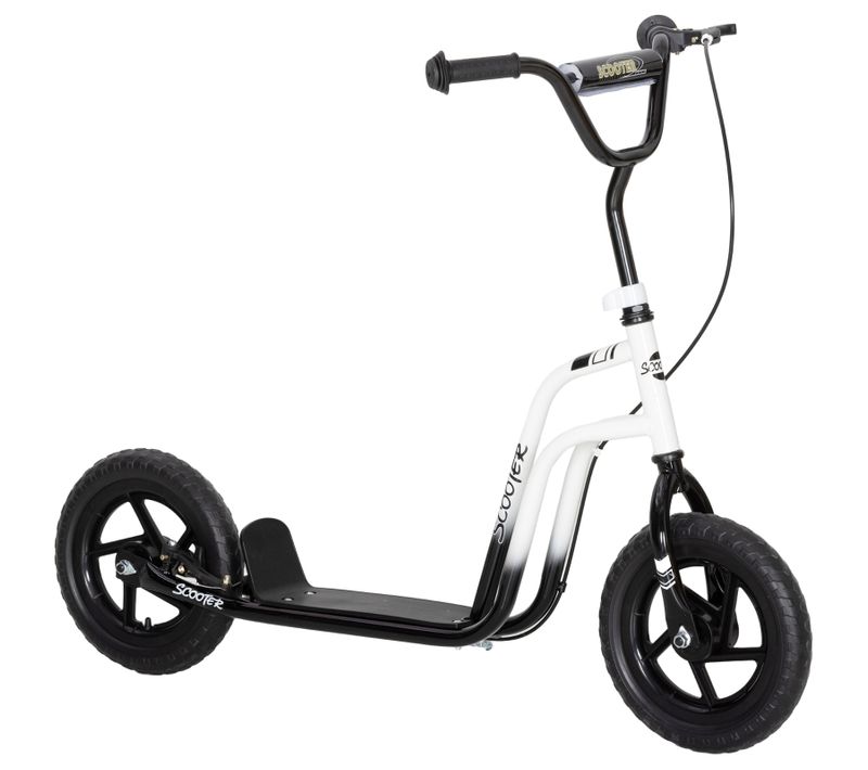 Trottinette Enfant Blanche Avec Guidon Réglable Et Grandes Roues