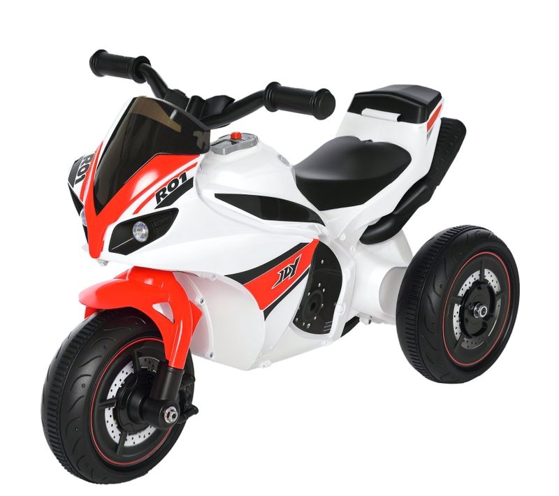 Moto-trotteur Blanche Pour Enfants 18-36 Mois Avec Musique Et Lumière