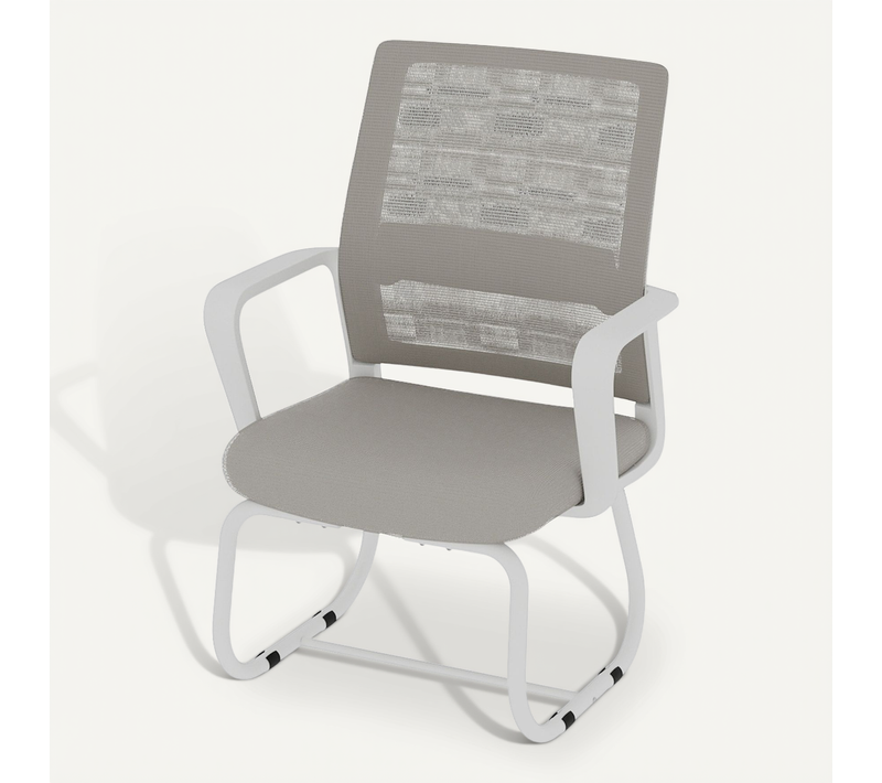 Fauteuil De Bureau Moderne Grise Avec Dossier En Maille Respirante Et Cadre Métallique