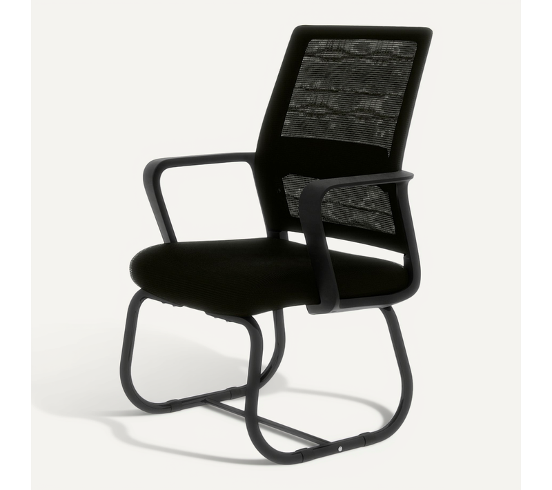 Fauteuil De Bureau Moderne Noire Avec Dossier En Maille Respirante Et Cadre Métallique