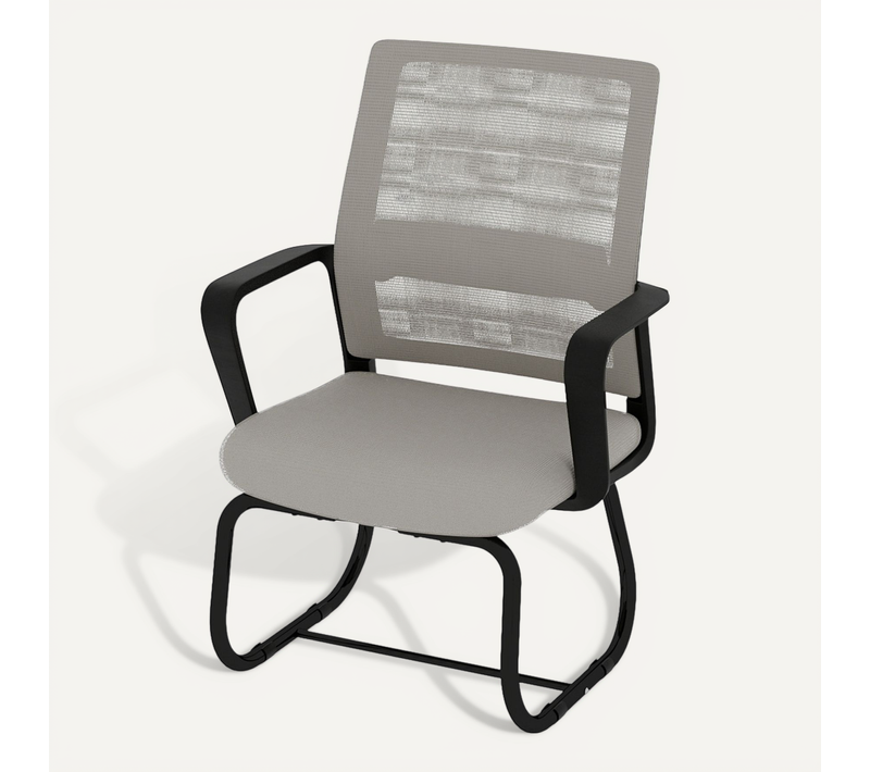 Fauteuil De Bureau Moderne Gris Et Noir Avec Dossier Respirant Et Cadre Métallique