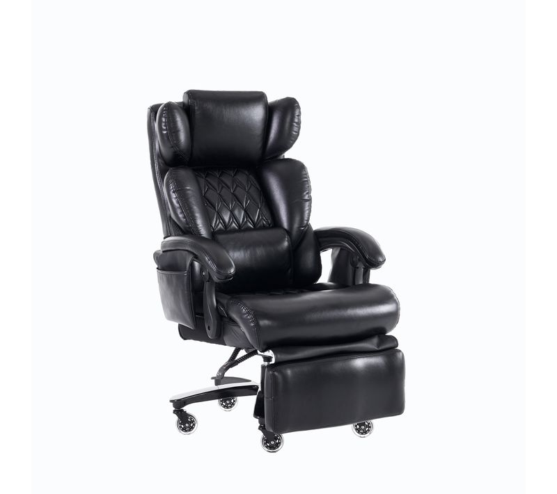 Fauteuil De Bureau Ergonomique Noir Avec Massage, Chauffage Et Repose-pieds