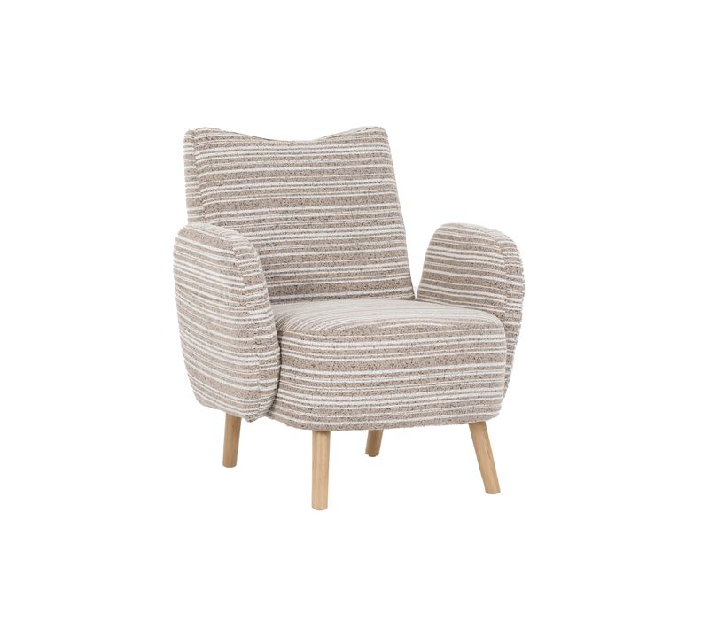 Fauteuil Moderne En Tissu à Motifs Circulaires Avec Poches Latérales Et Pieds En Bois, Kaki