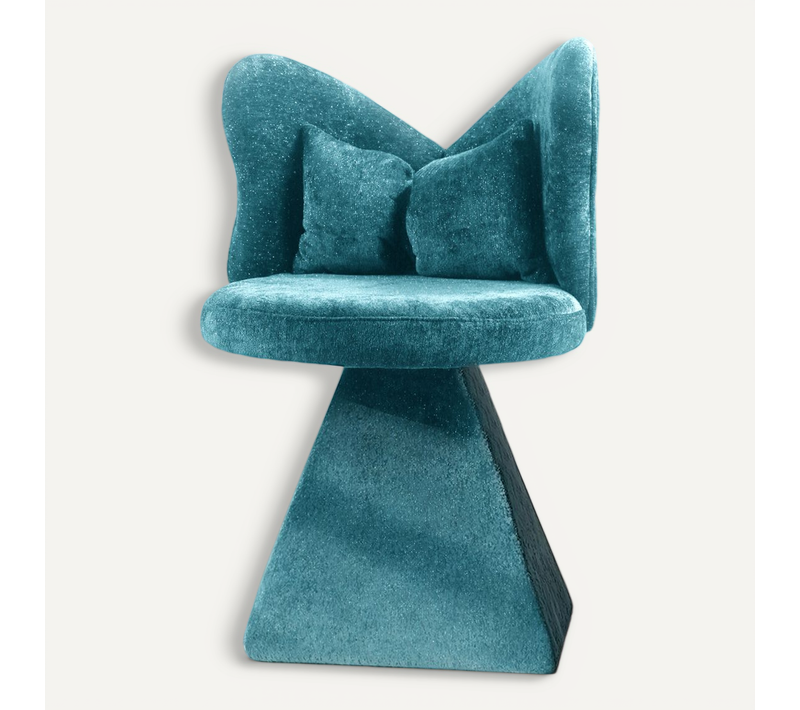 Chaise Pivotante En Velours Chenille Bleue, Fauteuil Polyvalent Pour Salon Et Bureau