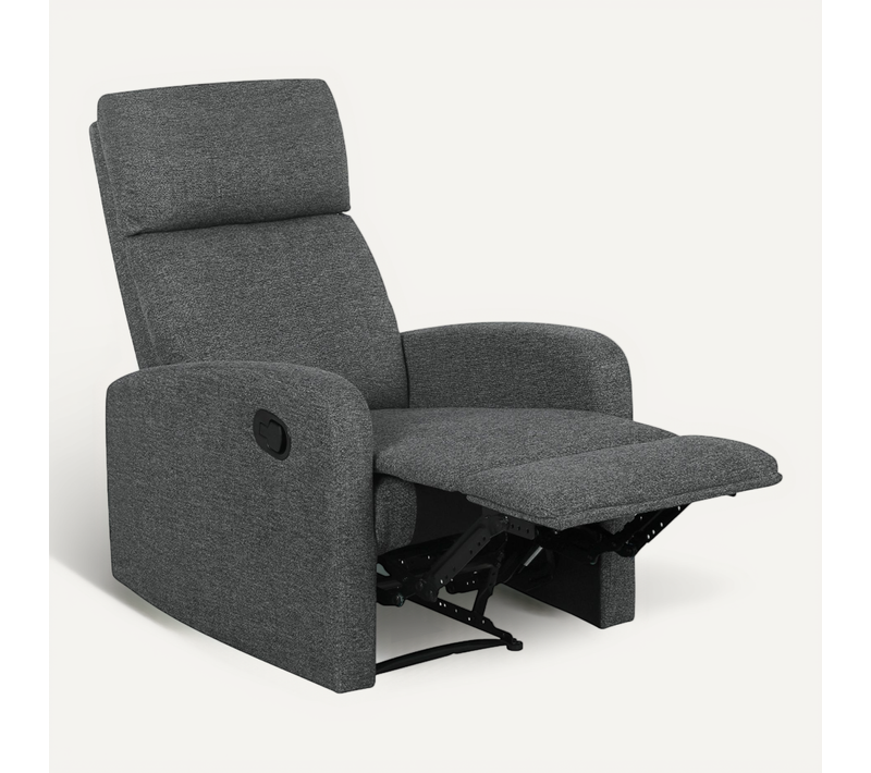 Fauteuil Relax Inclinable Avec Repose-jambes Ajustable, Assise En Tissu Gris
