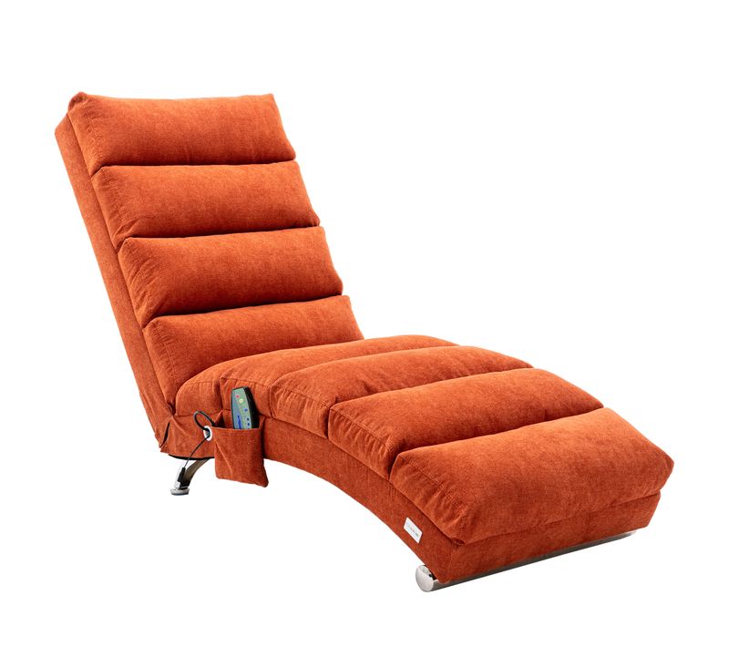 Méridienne Avec Massage, Soutien Corporel Complet Et Vibration Douce, Orange