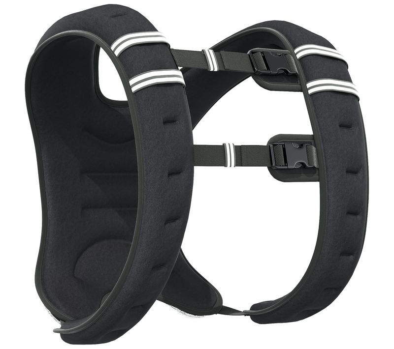 Gilet Lesté 10 Kg Réglable Pour Musculation, Oxford Et Sable Métallique, Noir