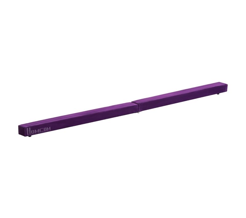 Poutre D'équilibre Pliable En Bois Avec Revêtement Antidérapant, 210 Cm, Violet