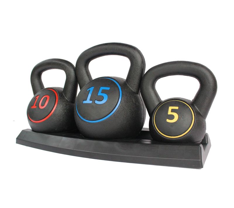 Set De 3 Kettlebells 2,27–6,8 Kg Avec Poignée Antidérapante Pour Musculation Maison