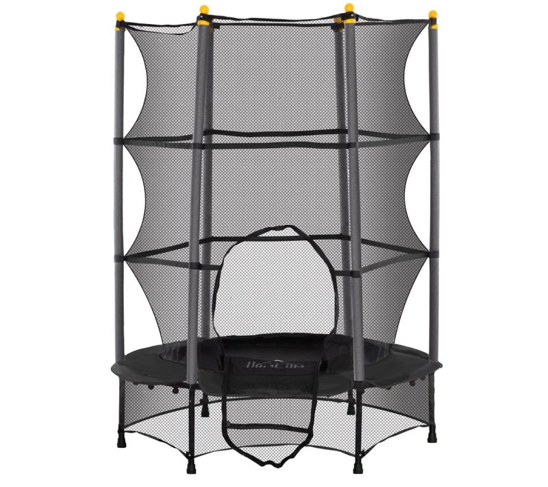 Trampoline Enfant Ø140 Cm Avec Filet De Sécurité, Plastique Amortissant, Intérieur Et Extérieur