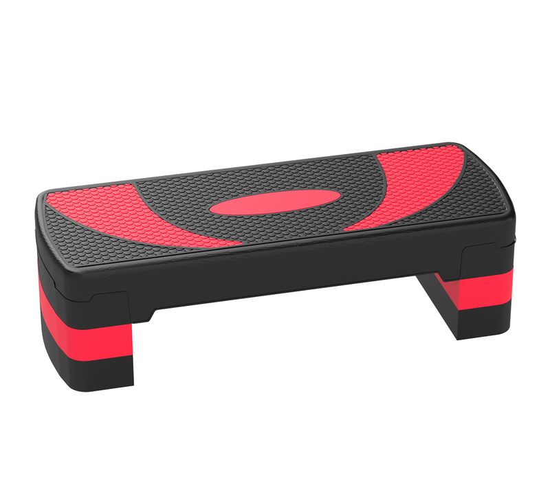 Step Aerobic Réglable 3 Niveaux 10/15/20 Cm, Rouge, Pour Maison Et Extérieur
