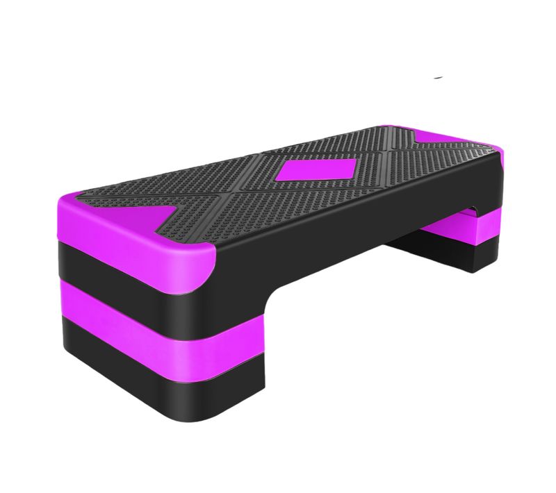 Plateforme De Step Aerobic Réglable 3 Hauteurs 68,5 Cm Pour Entraînement Cardio, Violet