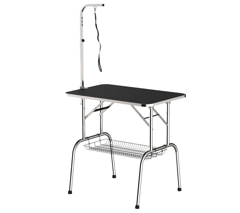 Table De Toilettage Pliable En Acier Inoxydable Réglable Avec Potence Pour Chien