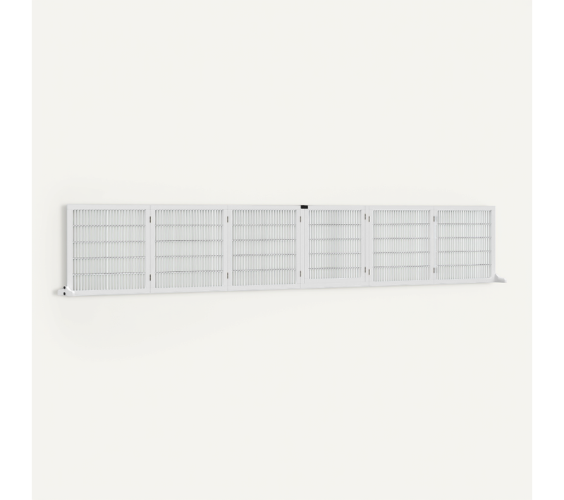 Barrière De Sécurité Pour Chiens Pliante 6 Panneaux En Bois Ajustable, 432x70 Cm