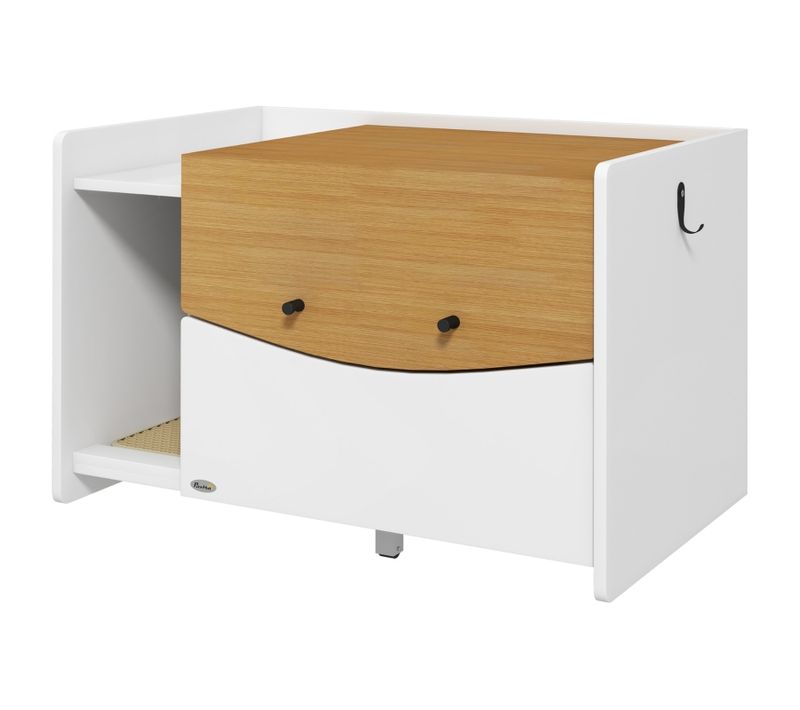 Armoire Litière Pour Chat Avec Tiroir Extractible Et Design Élégant 78x50x51 Cm, Chêne/blanc