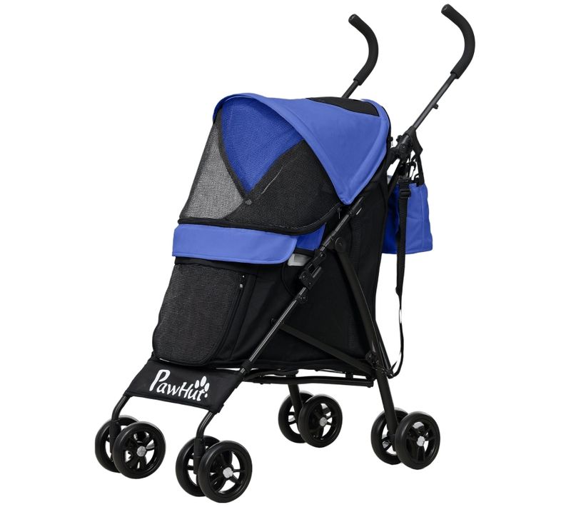 Poussette Parapluie Pliable Pour Chien Et Chat Jusqu’à 4 Kg Avec Bandoulière Bleu Nuit