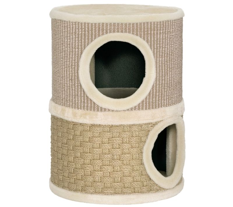Tonneau à Griffer 49 cm Pour Chats, Deux Étages Avec Coussin Et Tapis De Sisal