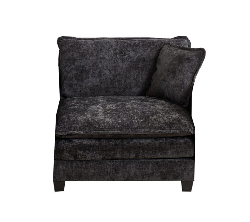 Canapé Modulable Une Place En Nuage, Assise Moelleuse Chenille Noir Sans Accoudoirs