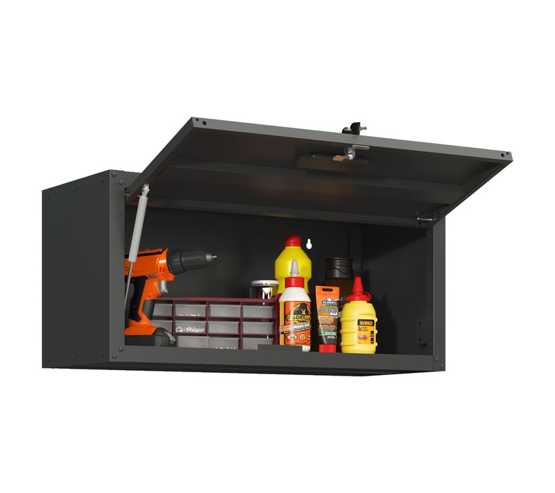Armoire Murale Métallique Compacte Avec Porte Verrouillable Et Ouverture Assistée, Garage Et Atelier