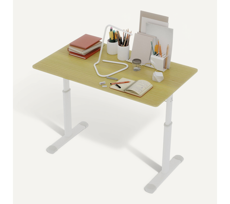 Bureau Réglable Pour Enfants Et Adultes – Hauteur Manuelle Ajustable, Design Compact 60x100 Cm, Bois