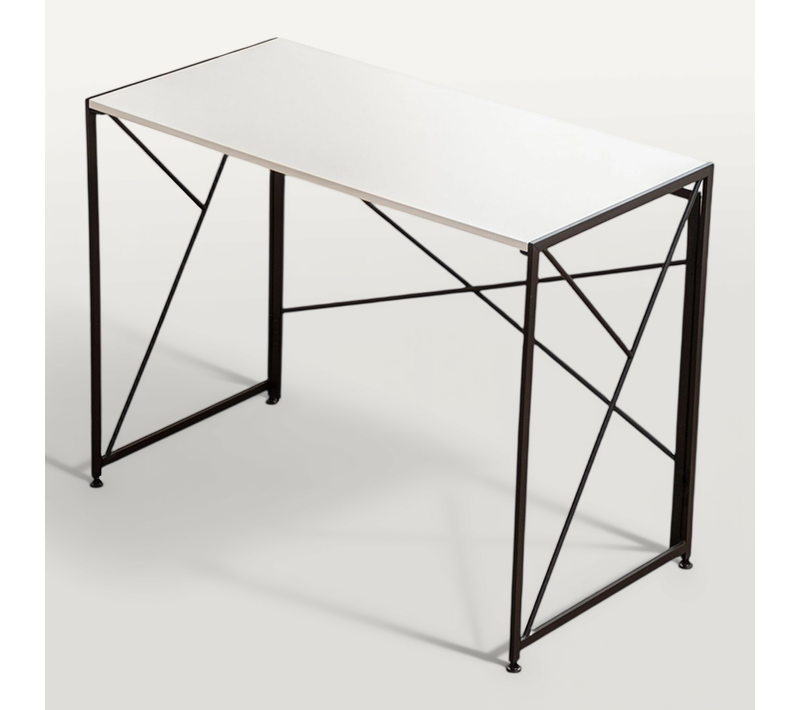 Bureau Pliable Blanc Compact – Facile à Monter, Multifonction Pour Petits Espaces 99x50x75 Cm
