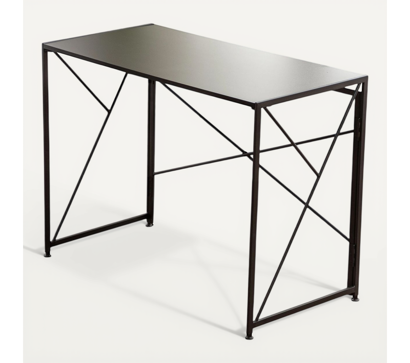Bureau Pliable Noir Compact – Facile à Monter, Multifonction Pour Petits Espaces 99x50x75 Cm