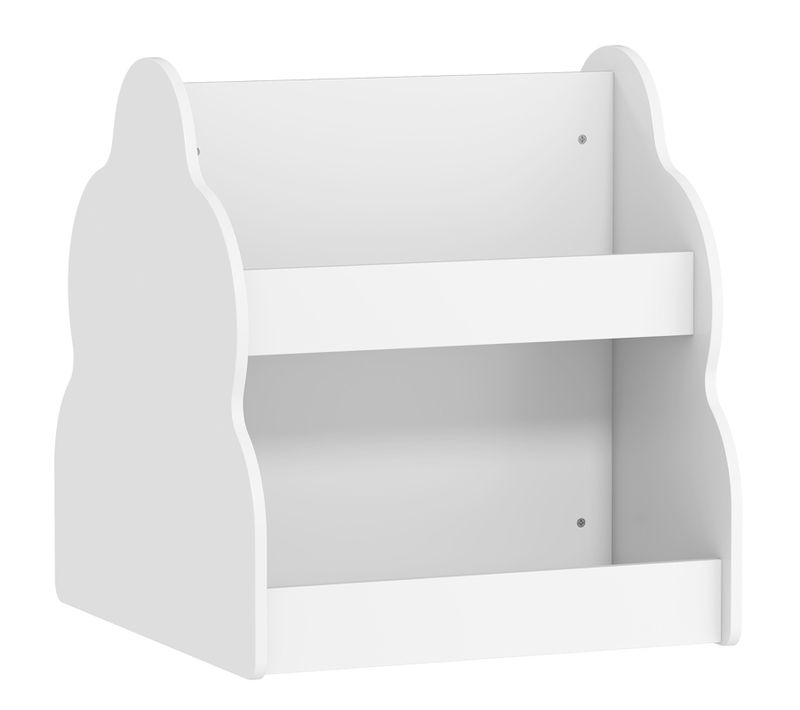 Étagère Pour Enfants à 2 Niveaux Avec Roulettes, 4 Tablettes, Rangement Mobile, Blanc