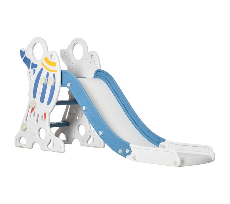 Toboggan Intérieur Pour Enfants 1,5-3 Ans, Design Fusée Avec Stickers, Bleu