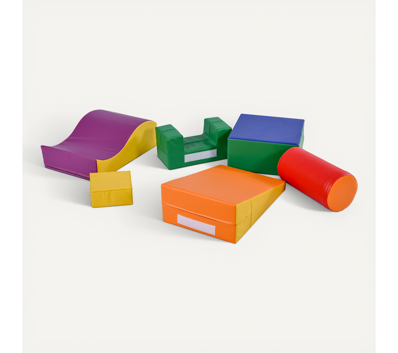 Set De 6 Blocs Géants En Mousse Pour Grimper Et Jouer Avec Toboggan Et Escalier Pour Enfants