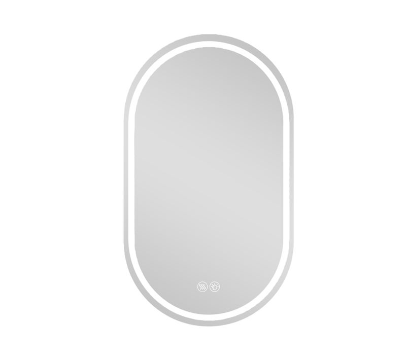 Miroir Mural LED Ovale 60x100 cm Avec Anti-buée Et Écran Tactile Pour Salle De Bain Moderne