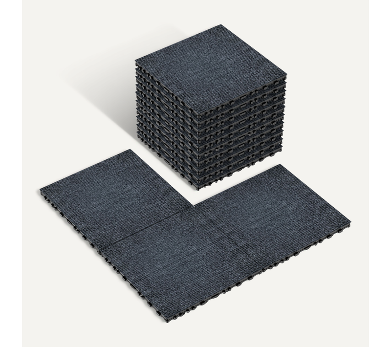 Dalles De Terrasse En Moquette 12" 36 Pièces, Emboîtables, Installation Facile, Balcon Et Jardin