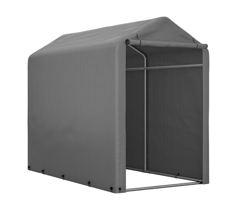 Abri De Jardin Gris Foncé 187x100x160cm Pour Vélos, Outils Et Motoculture