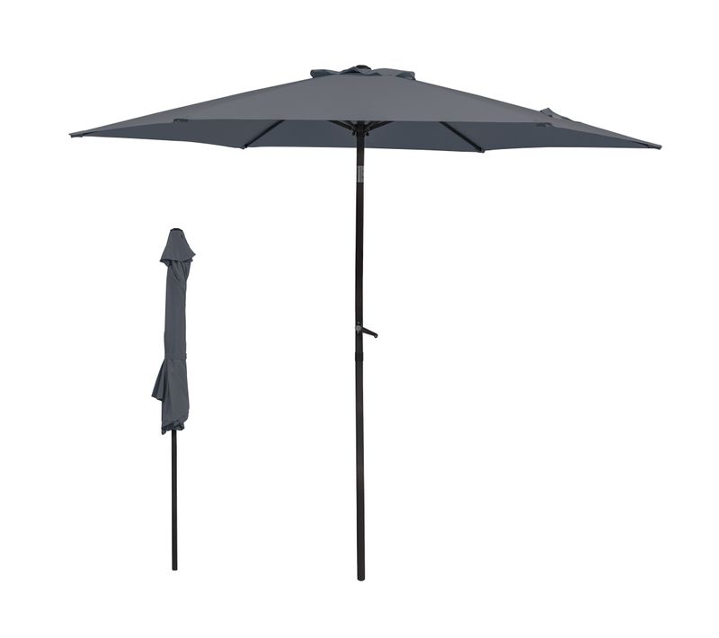 Parasol Inclinable D.270 Cm En Aluminium, Pliable Et Léger, Pour Balcon, Jardin Et Plage