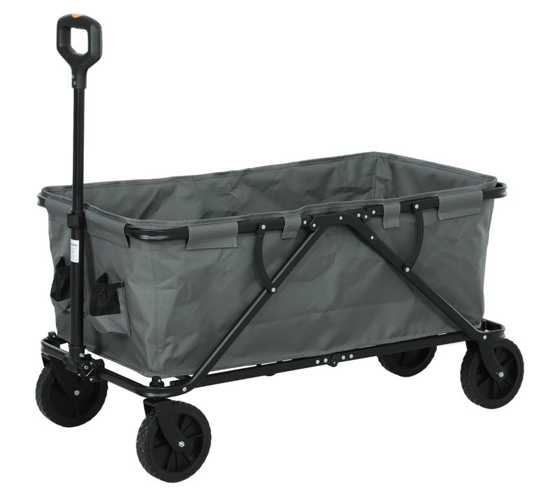 Chariot Pliable 160l Avec Bâche Amovible, Jardin Et Transport, Capacité 120 Kg